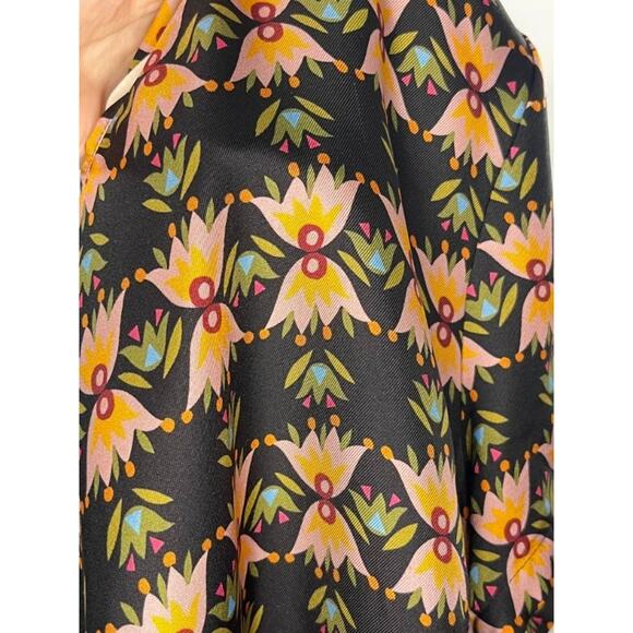 LA DOUBLEJ Sz S Small Mini Swing Dress Silk Short Sleeve Bacetto - Picture 10 of 12